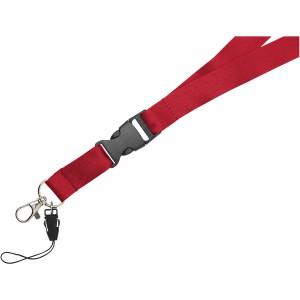 Sagan phone holder lanyard with detachable buckle, Red (Lanyard, armband, badge holder)