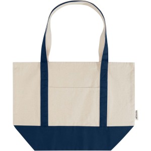 Sam 320 g/m2 GRS recycled cotton tote bag, Navy, Natural (Shopping bags)