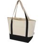 Sam 320 g/m2 GRS recycled cotton tote bag, Solid black, Natu