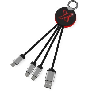 SCX.design C16 ring light-up cable, Red, Solid black (Eletronics cables, adapters)