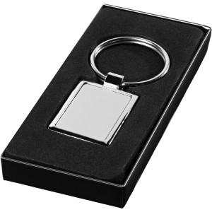 Sergio rectangular metal keychain, Silver (Keychains)