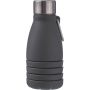 Silicone foldable drinking bottle 550 ml Erin, black