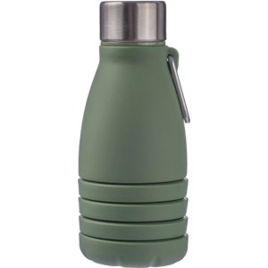 Silicone foldable drinking bottle 550 ml Erin, green (Sport bottles)