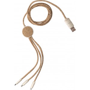 Stainless steel charging cable Gemma, brown (Eletronics cables, adapters)