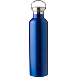 Stainless steel double walled bottle Damien, blue (Water bottles)