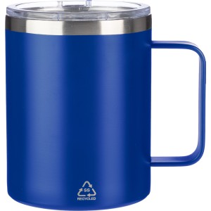 Stainless steel double-walled mug (300 ml) Renate, cobalt bl (Mugs)