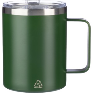 Stainless steel double-walled mug (300 ml) Renate, green (Mugs)