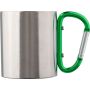 Stainless steel double walled mug Nella, green