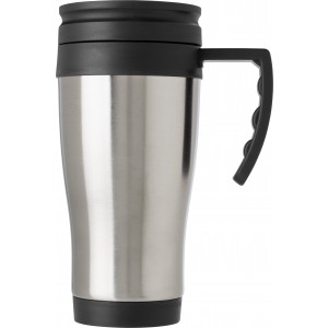 Stainless steel travel mug Dev, silver (Mugs)