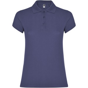 Star short sleeve women's polo, Blue Denim (Polo short, mixed fiber, synthetic)