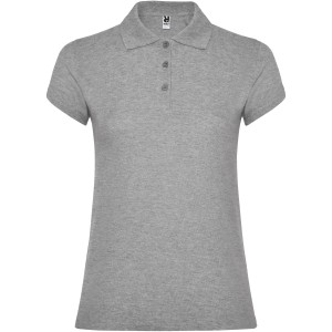 Star short sleeve women's polo, Marl Grey (Polo short, mixed fiber, synthetic)