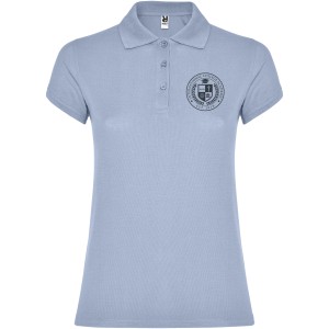 Star short sleeve women's polo, Zen Blue (Polo short, mixed fiber, synthetic)