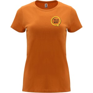 Capri short sleeve women's t-shirt, Orange (T-shirt, 90-100% cotton)