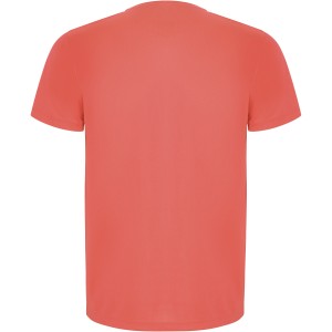 Imola short sleeve men's sports t-shirt, Fluor Coral (T-shirt, mixed fiber, synthetic)