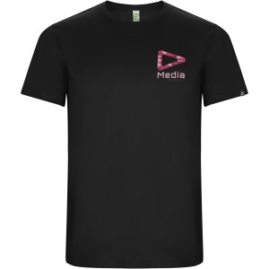 Imola short sleeve men's sports t-shirt, Solid black (T-shirt, mixed fiber, synthetic)