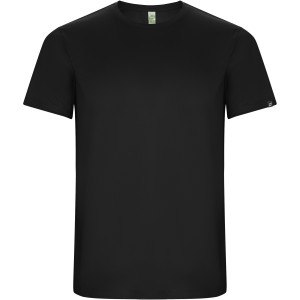 Imola short sleeve men's sports t-shirt, Solid black (T-shirt, mixed fiber, synthetic)