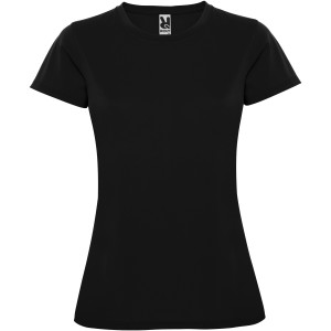 Montecarlo short sleeve women's sports t-shirt, Solid black (T-shirt, mixed fiber, synthetic)