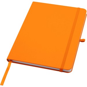 Teak A5 recycled hard cover notebook with lined pages, Orang (Notebooks)