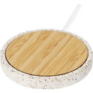 Terrazzo 10W wireless bamboo charging pad, Natural (Powerbanks)