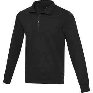 Tin unisex Aware(tm) recycled quarter zip sweater, Solid bla (Pullovers)