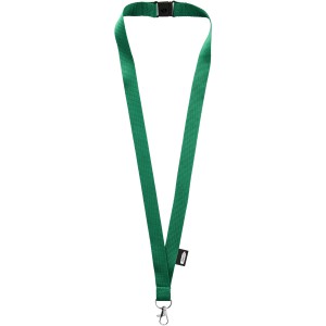 Tom recycled PET lanyard with breakaway closure, Green (Lanyard, armband, badge holder)