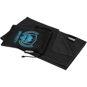 Raquel cooling towel made from recycled PET, Solid black (Towels)