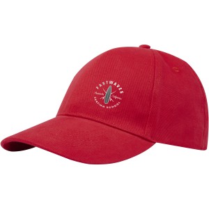 Trona 6 panel GRS recycled cap, Red (Hats)