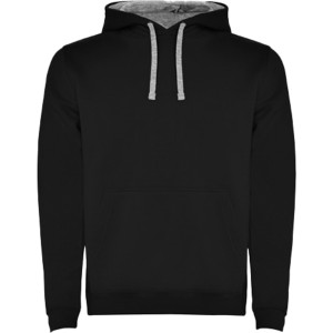 Urban men's hoodie, Black, Marl Grey