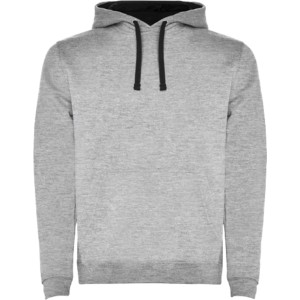 Urban men's hoodie, Marl Grey, Solid black (Pullovers)