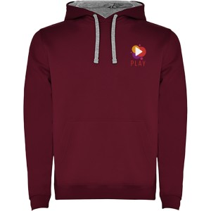 Urban men's hoodie, Maroon, Marl Grey (Pullovers)