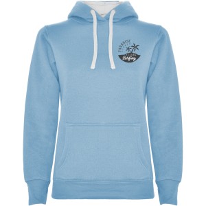 Urban women's hoodie, Sky blue, White (Pullovers)