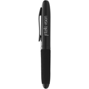 Vienna ballpoint pen with EVA grip, solid black (Metallic pen)