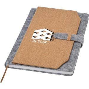 Viviana A5 recycled felt and cork notebook, Natural (Notebooks)