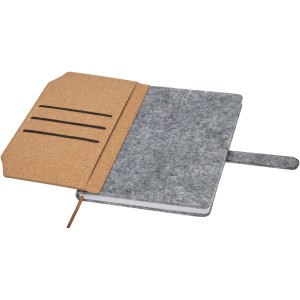 Viviana A5 recycled felt and cork notebook, Natural (Notebooks)