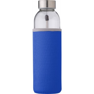 Glass bottle (500 ml) with neoprene sleeve Nika, cobalt blue (Water bottles)