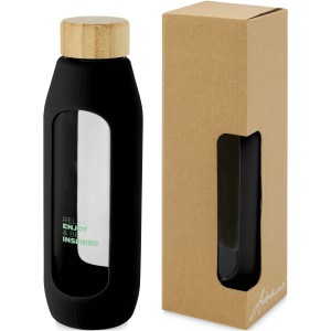Tidan 600 ml borosilicate glass bottle with silicone grip, S (Water bottles)