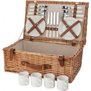 Willow picnic basket Levin, brown (Picnic, camping, grill)