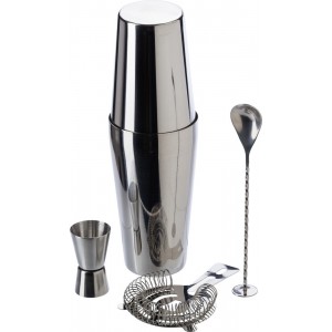 Stainless steel cocktail set Tatiana, black (Wine, champagne, cocktail equipment)