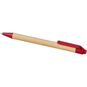 Berk recycled carton and corn plastic ballpoint pen, Red (Wooden, bamboo, carton pen)