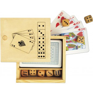 Wooden box with game set Myriam, custom/multicolor (Games)