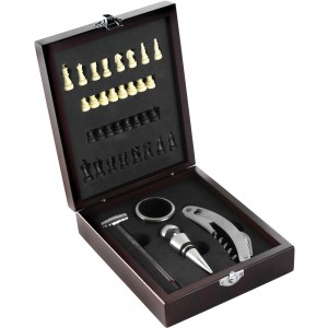 Wooden wine gift set Rene, brown (Wine, champagne, cocktail equipment)