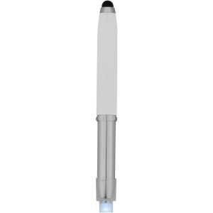 Xenon stylus ballpoint pen with LED light, White,Silver (Metallic pen)