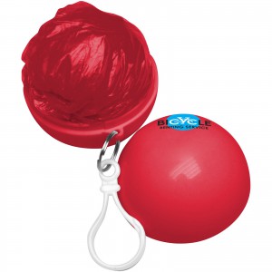 Xina rain poncho in storage ball with keychain, Red (Raincoats)